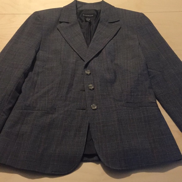 Rafaella Gray Blazer w/ Red & White plaid pattern - Picture 1 of 7